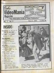 BOBS VIDEOMANIA MAGAZINE magazine side cover Issue 21 1 March 1985