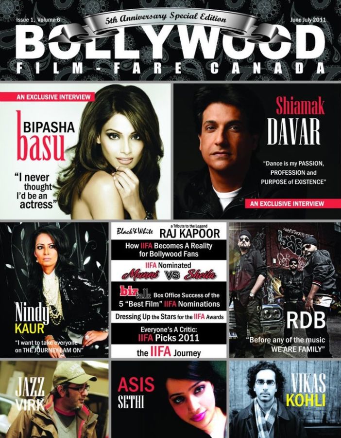 BOLLYWOOD FILM-FARE CANADA magazine side cover June-July 2011