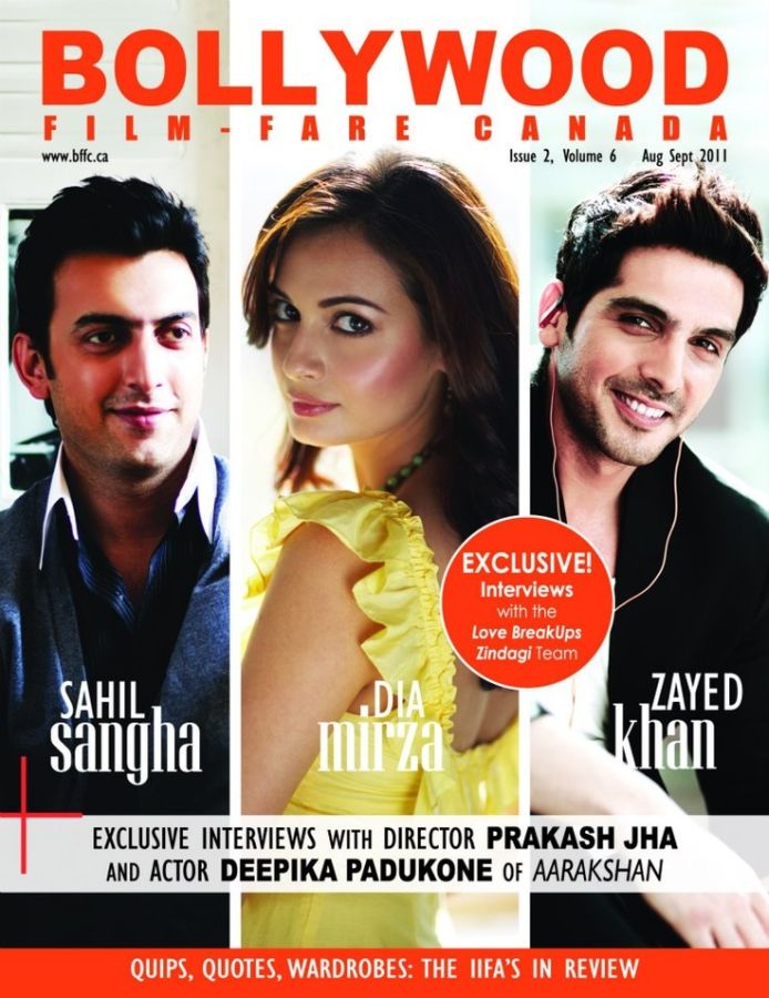 BOLLYWOOD FILM-FARE CANADA magazine side cover August-September 2011