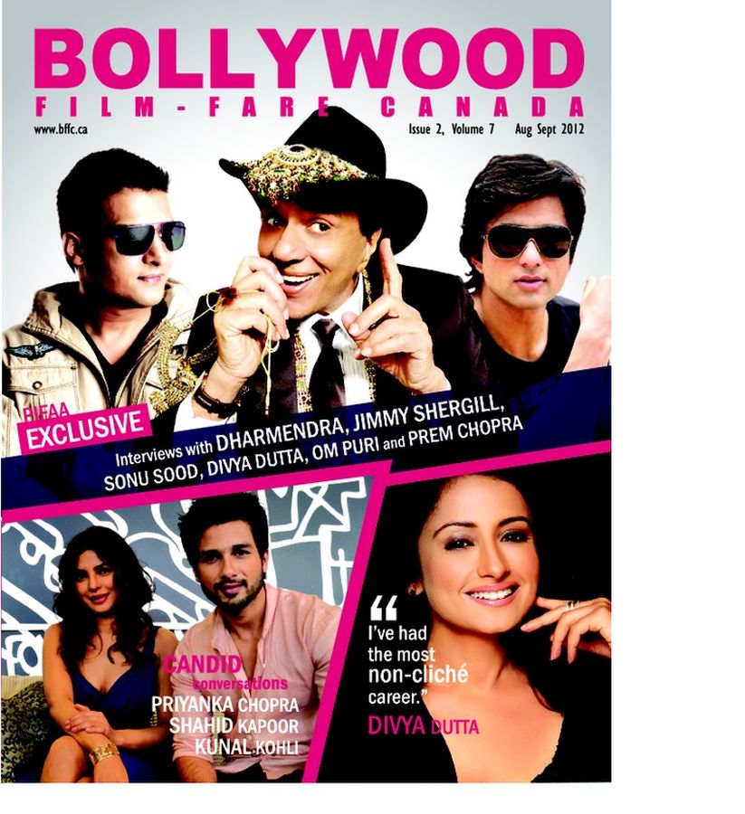 BOLLYWOOD FILM-FARE CANADA magazine side cover August-September 2012