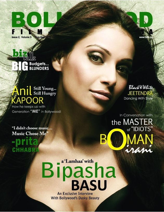 BOLLYWOOD FILM-FARE CANADA magazine side cover August/September 2010