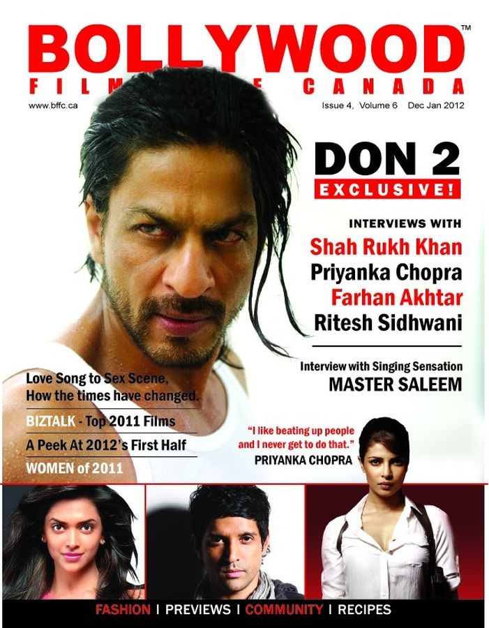 BOLLYWOOD FILM-FARE CANADA magazine side cover December 2011