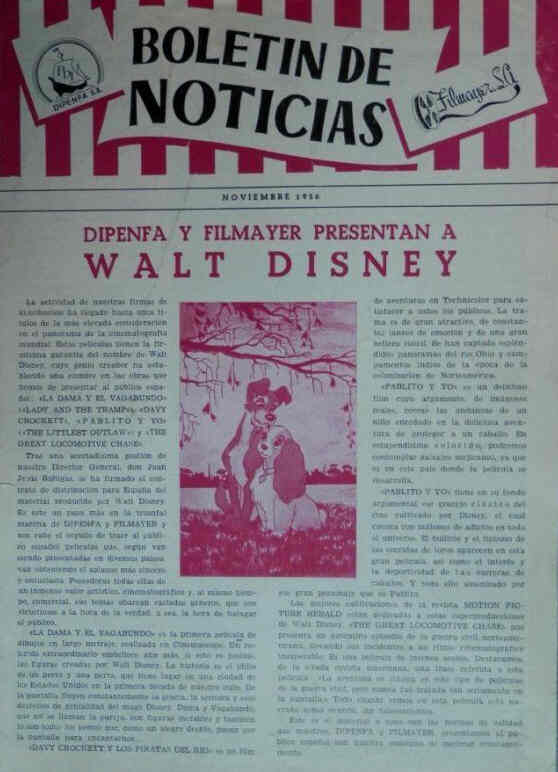 BOLETIN DE NOTICIAS magazine side cover  November 1956