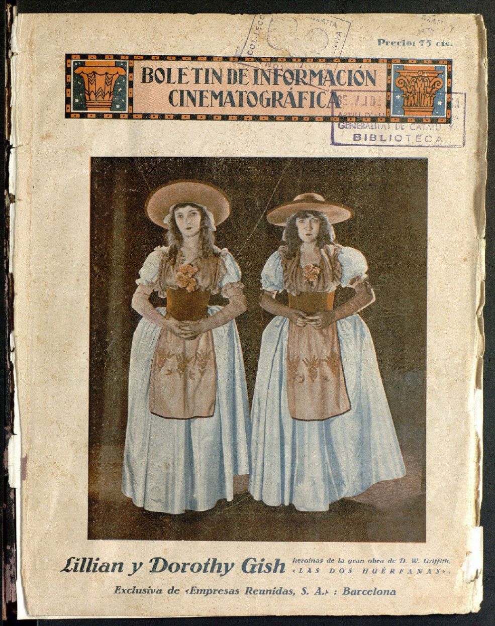 BOLETIN DE INFORMACION CINEMATOGRAFICA magazine side cover Issue 15  October 1923