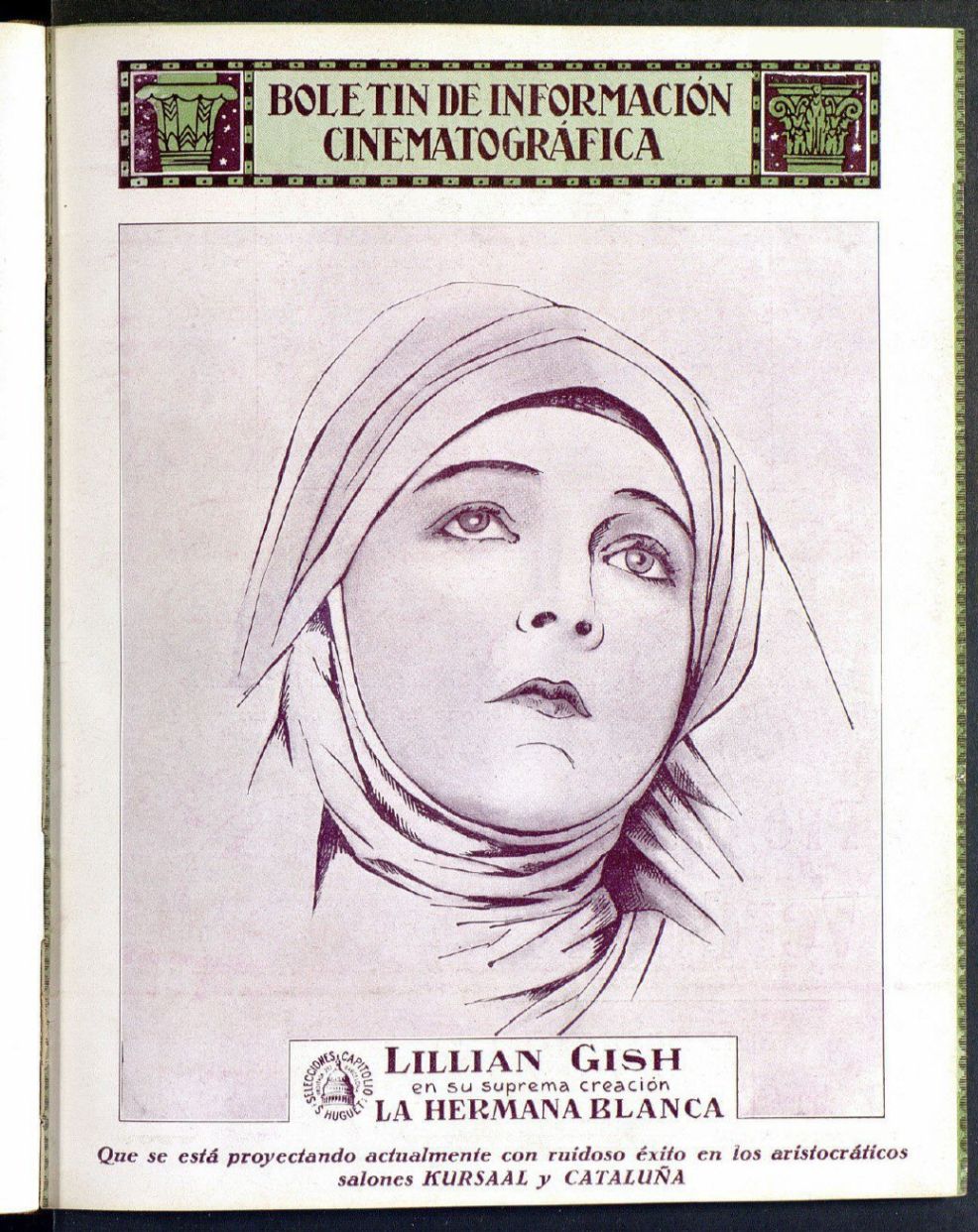BOLETIN DE INFORMACION CINEMATOGRAFICA magazine side cover Issue 28  January 1925