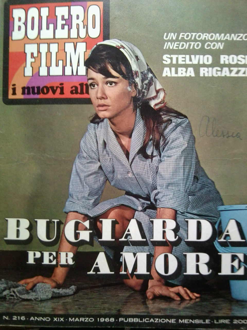 BOLERO FILM I NUOVI ALBI magazine side cover Issue 216 March 1968