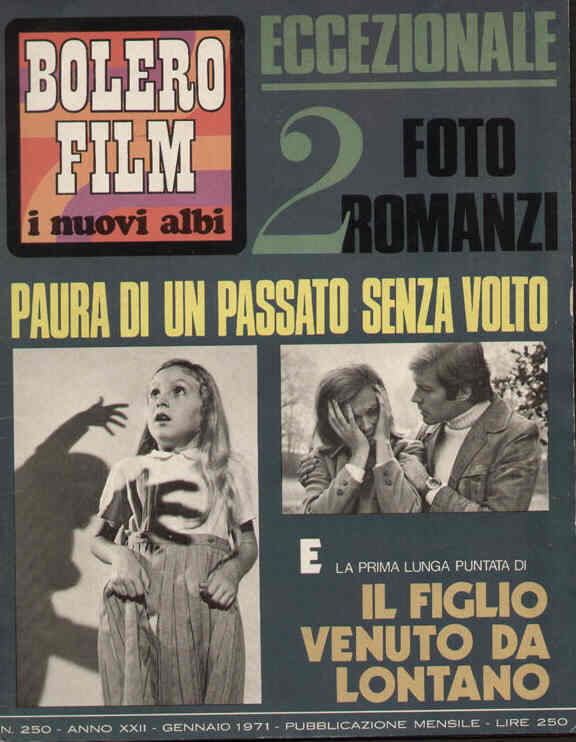 BOLERO FILM I NUOVI ALBI magazine side cover Issue 250 January 1971