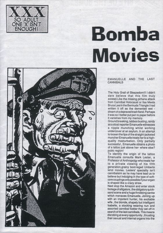 BOMBA MOVIES magazine side cover Issue 1  1997