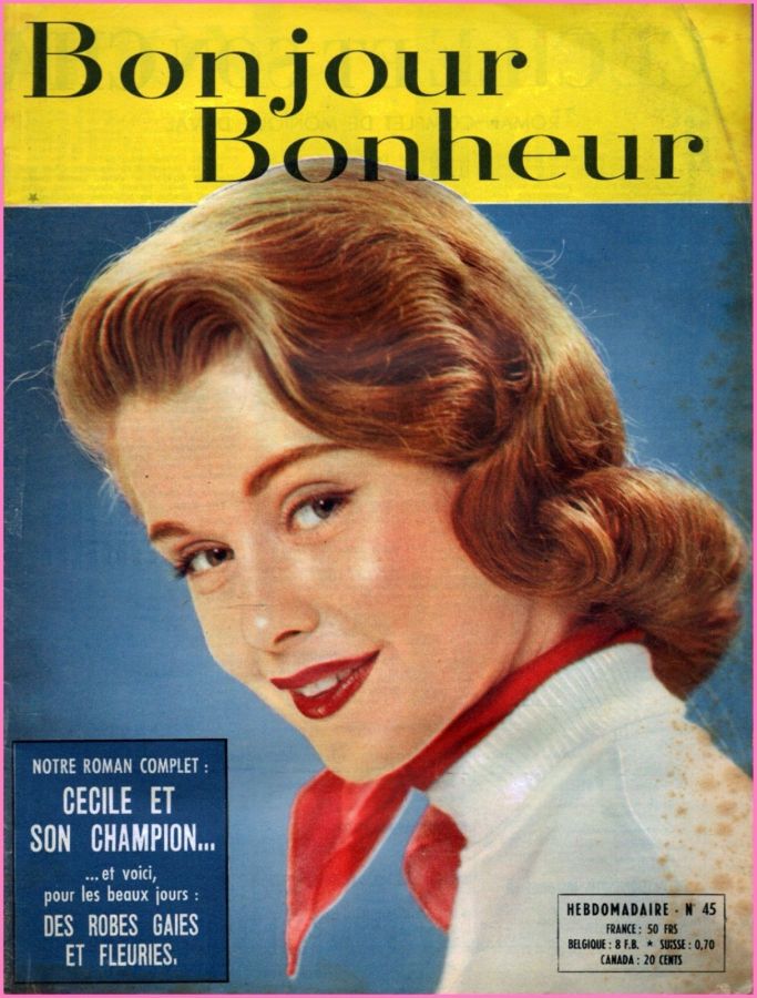 BONJOUR BONHEUR magazine side cover Issue 45   1957