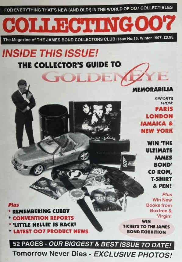 JAMES BOND COLLECTORS CLUB NEWS magazine side cover Issue 15 Winter 1997