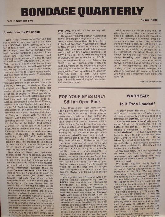 BONDAGE QUARTERLY magazine side cover Vol 3 # 2 - August 1980