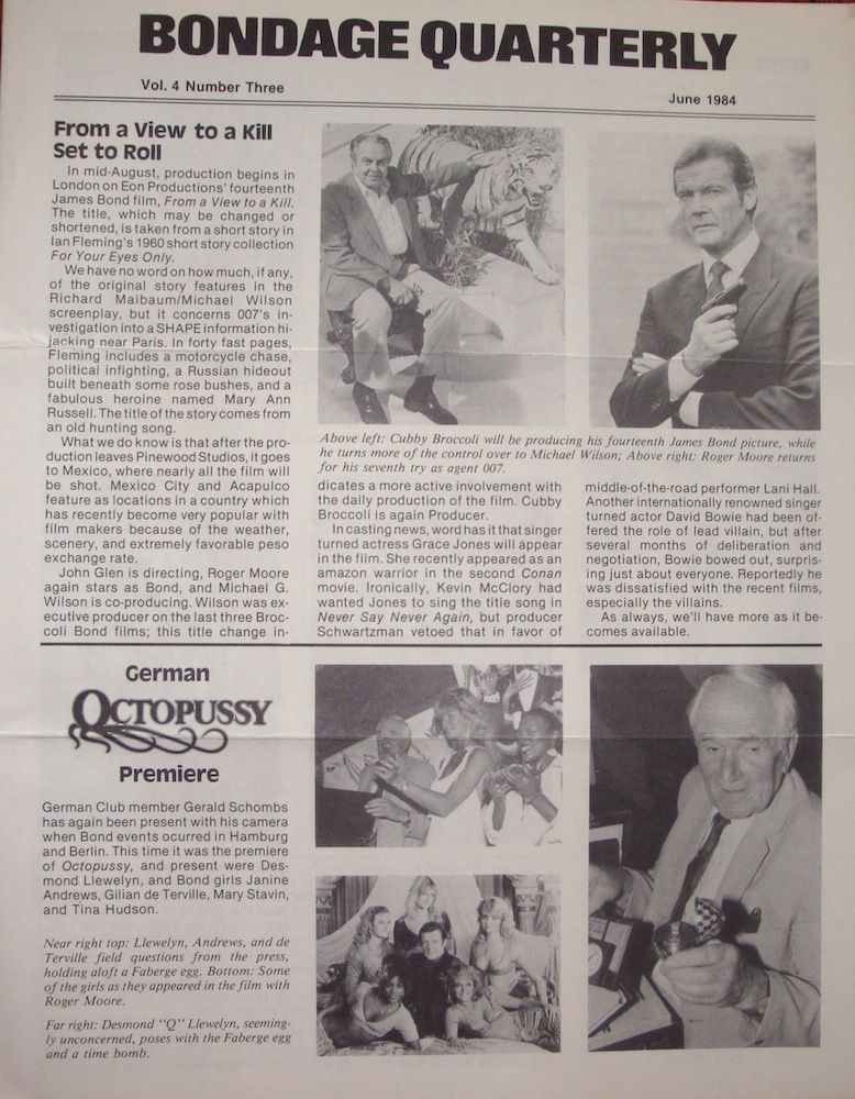 BONDAGE QUARTERLY magazine side cover Vol 4 # 3 - June 1984