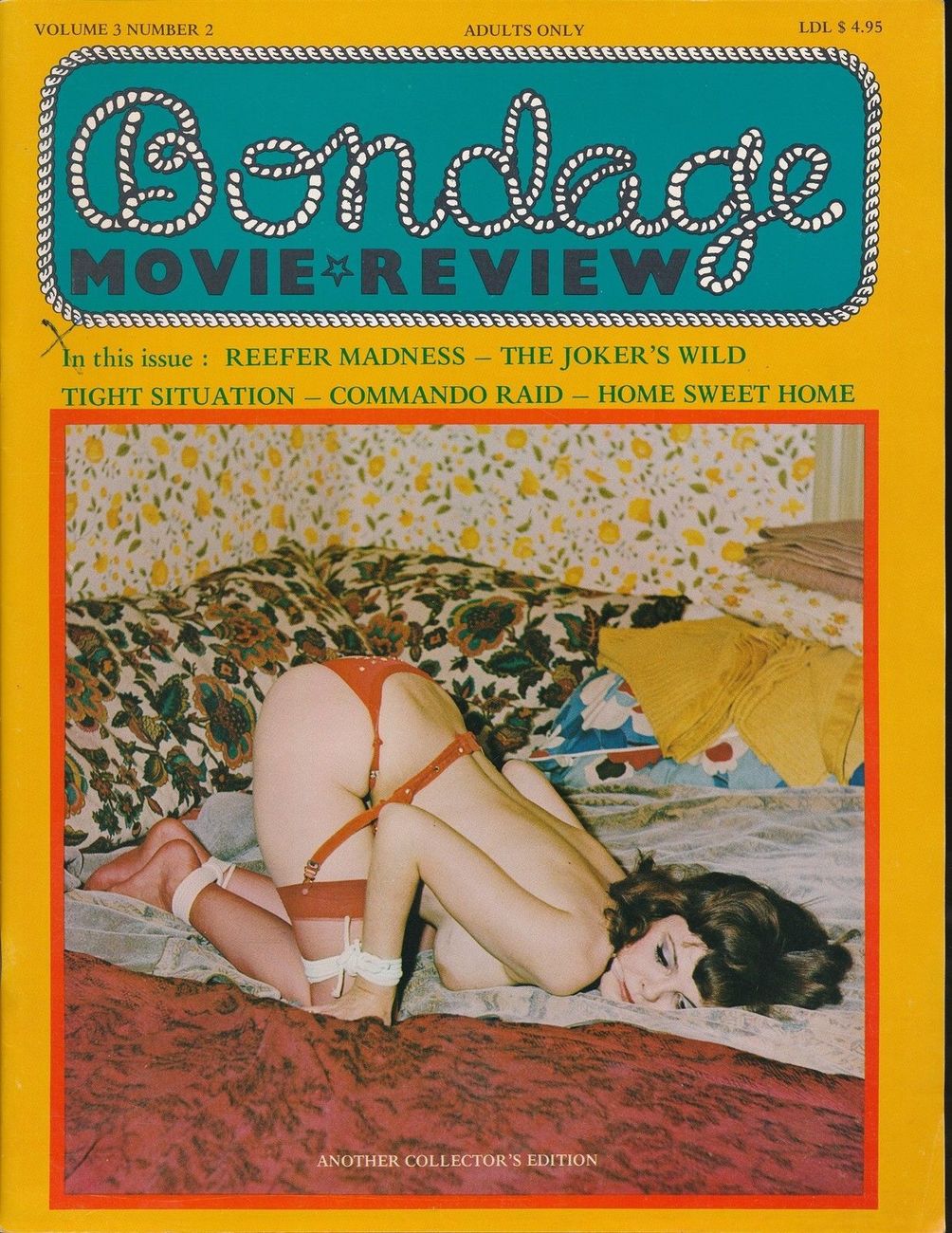 BONDAGE MOVIE REVIEW magazine side cover  Vol 3 No 2  1977