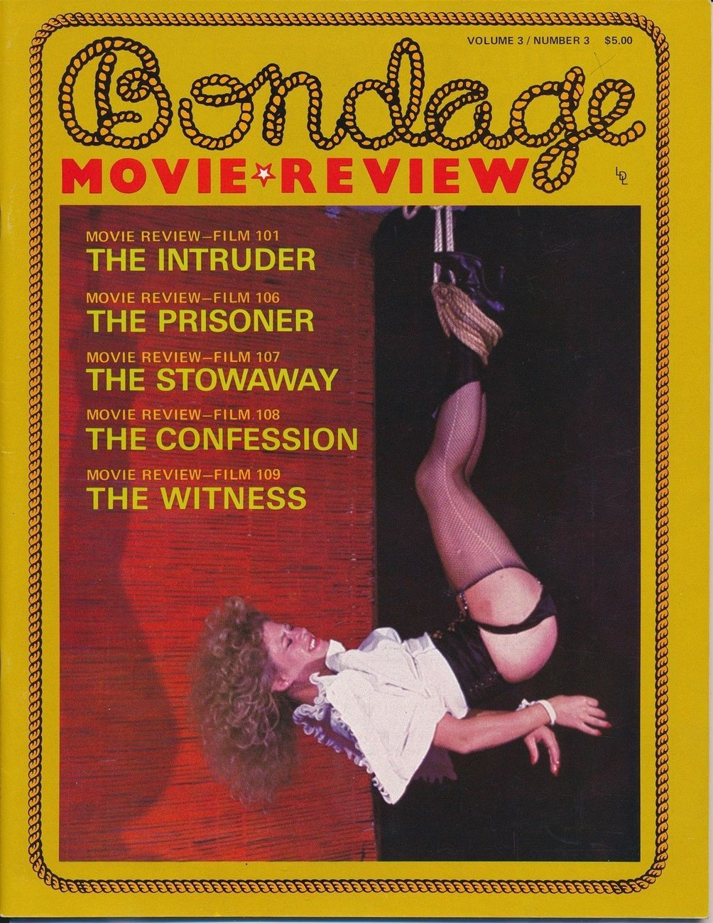 BONDAGE MOVIE REVIEW magazine side cover  Vol 3 No 3  1979