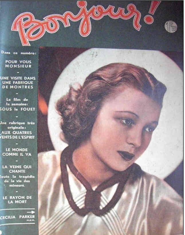 BONJOUR magazine side cover Issue 25 12 December 1938
