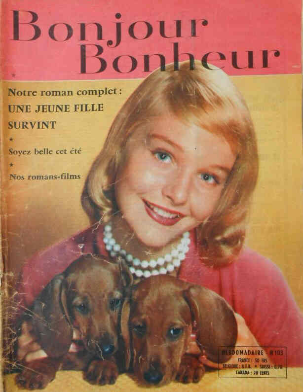BONJOUR BONHEUR magazine side cover Issue 103   1958