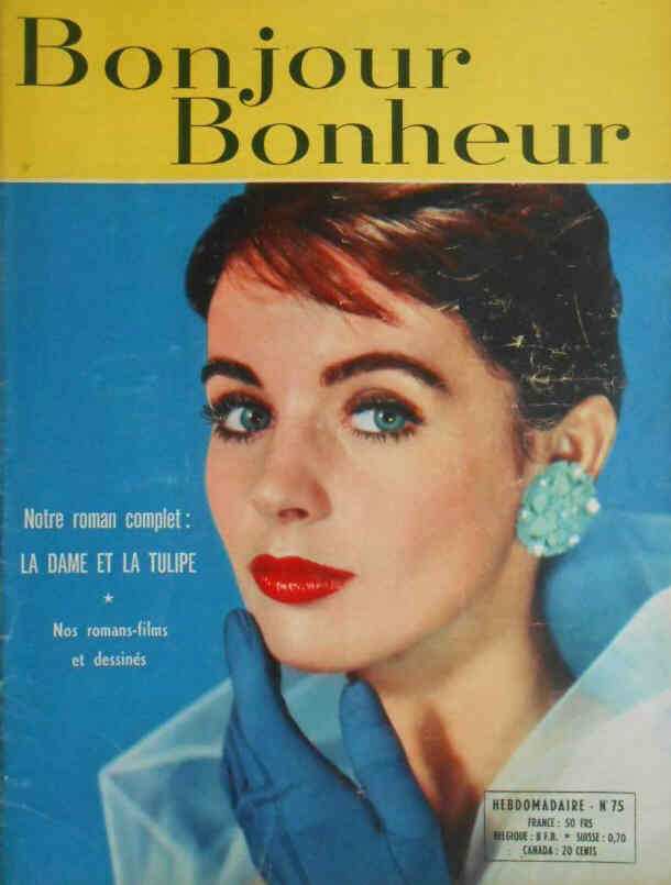 BONJOUR BONHEUR magazine side cover Issue 75   1958