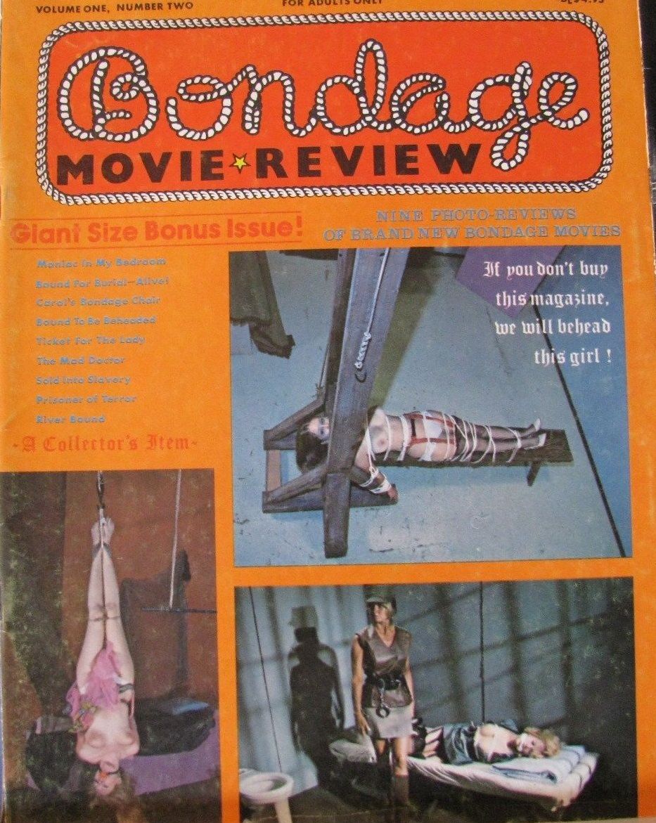 BONDAGE MOVIE REVIEW magazine side cover  Vol 1 # 2  1975