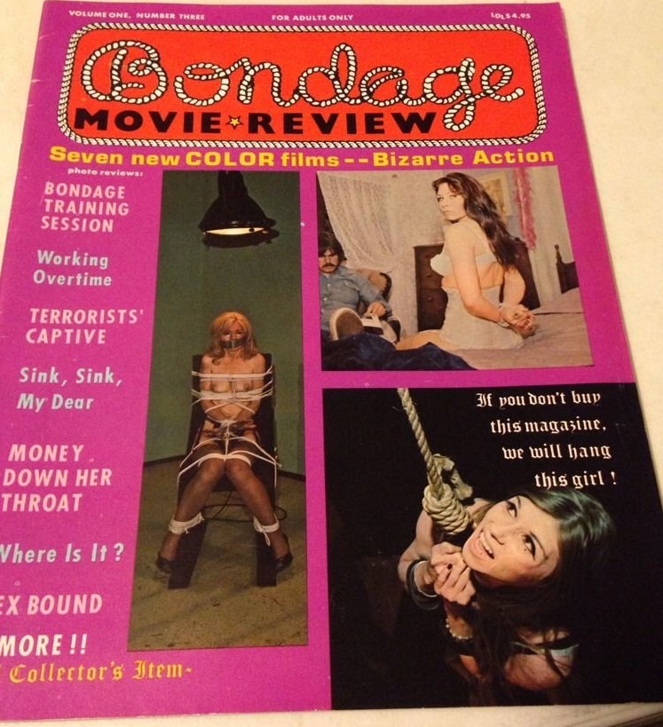 BONDAGE MOVIE REVIEW magazine side cover  Vol 1 No 3  1975