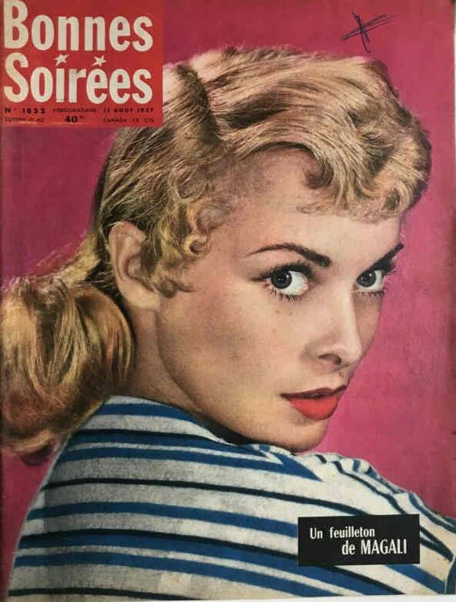 BONNES SOIREES magazine side cover Issue 1852 11 August 1957