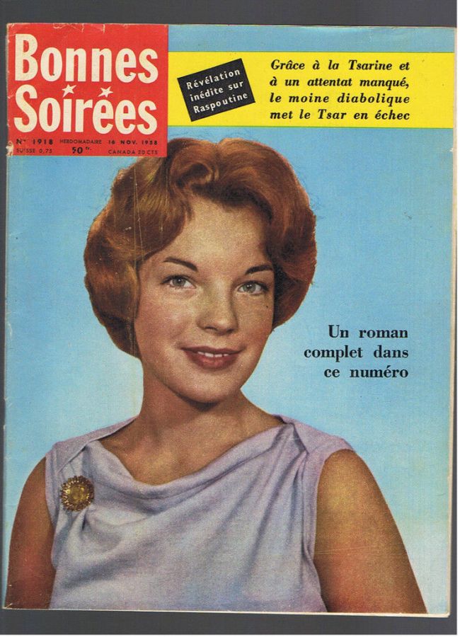 BONNES SOIREES magazine side cover Issue 1918 16 November 1958