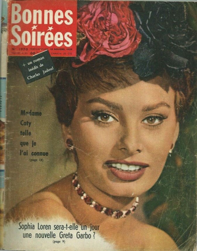 BONNES SOIREES magazine side cover Issue 1970 15 November 1959