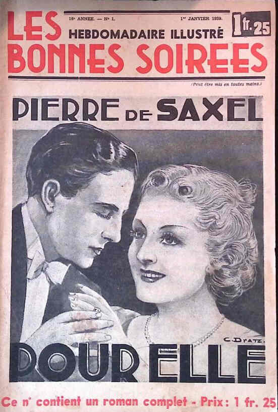 BONNES SOIREES magazine side cover Issue 1 1 January 1939