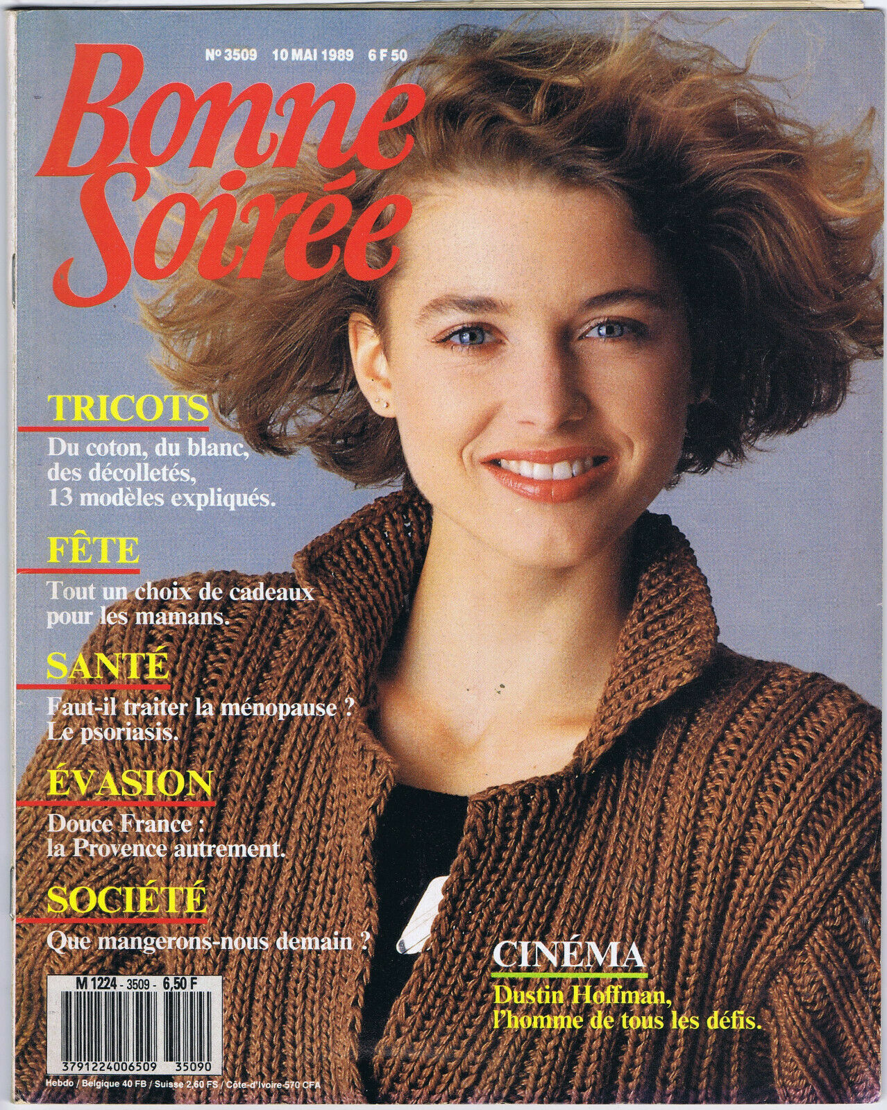 BONNE SOIREE TELE magazine side cover Issue 3509 10 May 1989