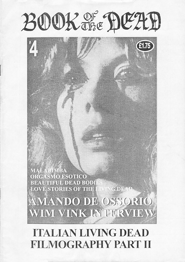 BOOK OF THE DEAD magazine side cover Issue 4  1993