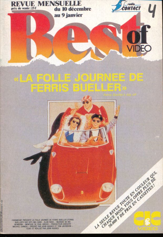 BEST OF VIDEO magazine side cover Issue 4   1987