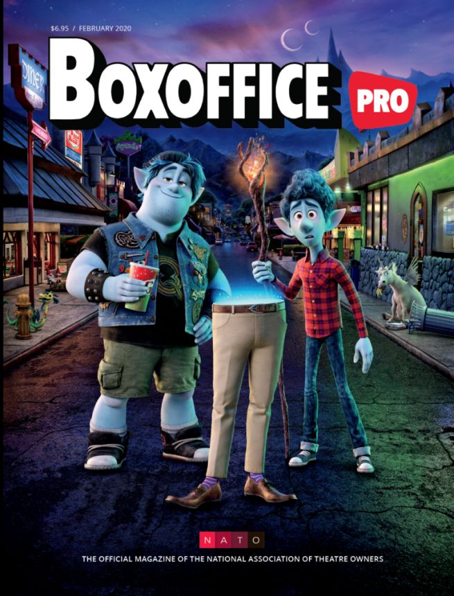 BOXOFFICE magazine side cover  February 2020
