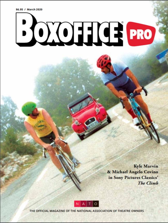 BOXOFFICE magazine side cover  March 2020