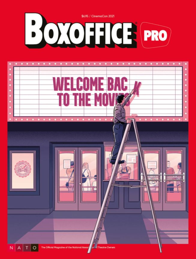 BOXOFFICE magazine side cover  August 2021