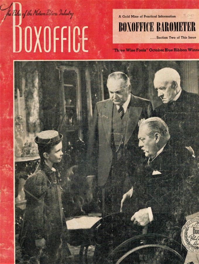 BOXOFFICE magazine side cover  November 1946