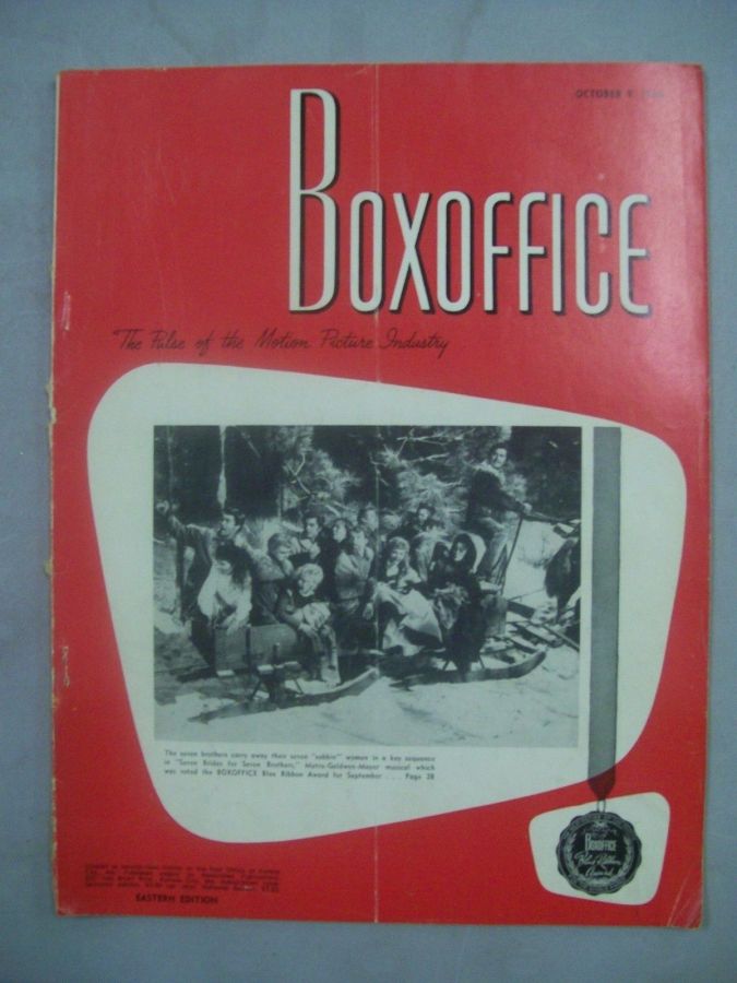 BOXOFFICE magazine side cover 9 October 1954