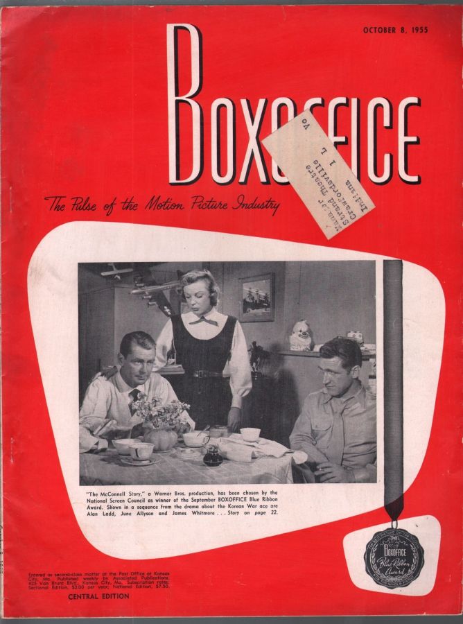 BOXOFFICE magazine side cover 8 October 1955