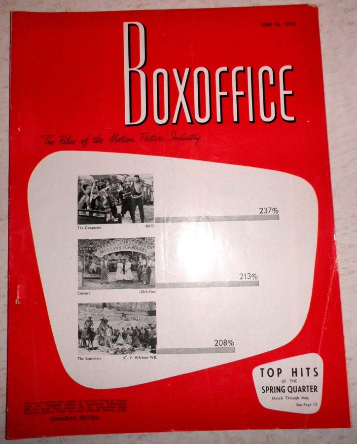 BOXOFFICE magazine side cover 16 June 1956