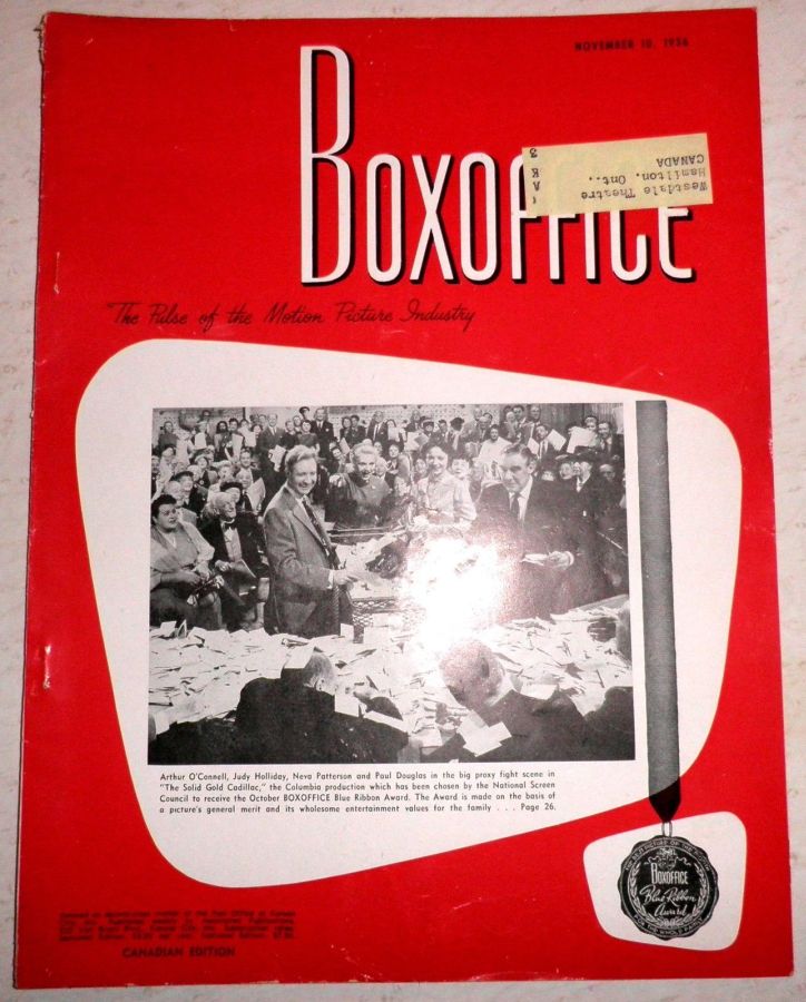 BOXOFFICE magazine side cover 10 November 1956