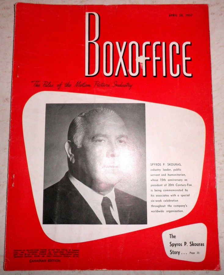 BOXOFFICE magazine side cover 20 April 1957