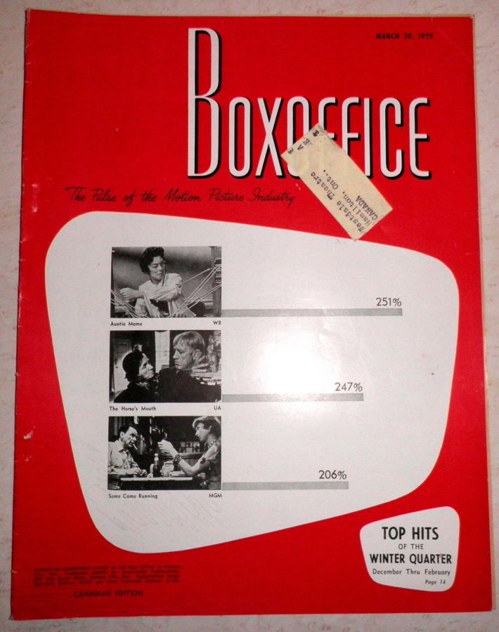 BOXOFFICE magazine side cover 30 March 1959