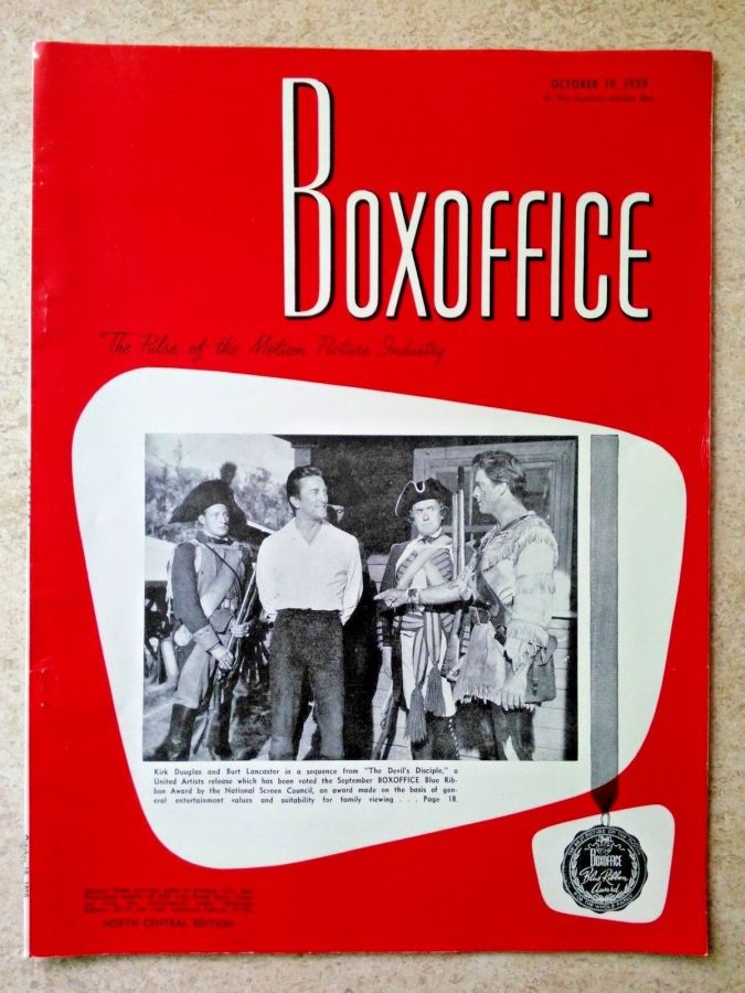 BOXOFFICE magazine side cover 19 October 1959