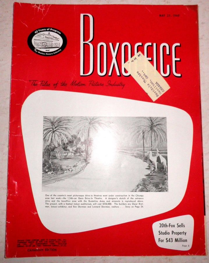 BOXOFFICE magazine side cover 23 May 1960