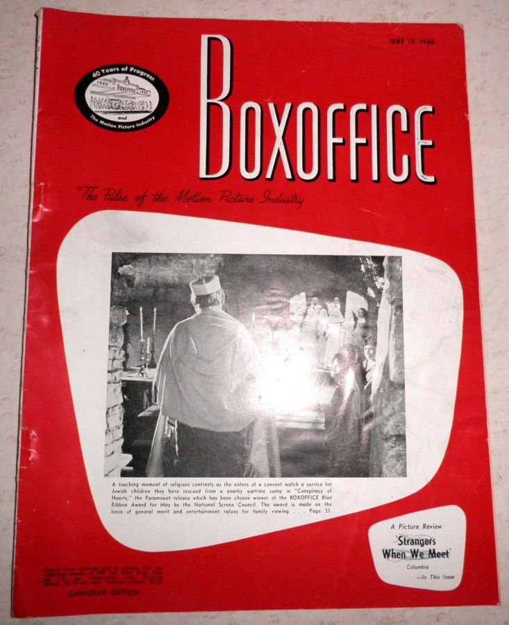 BOXOFFICE magazine side cover 13 June 1960