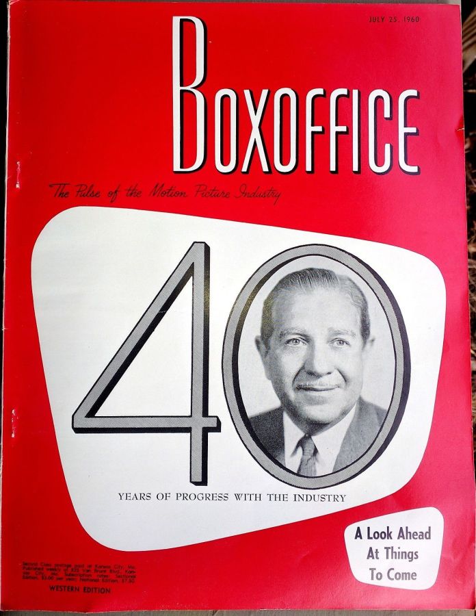 BOXOFFICE magazine side cover 25 July 1960