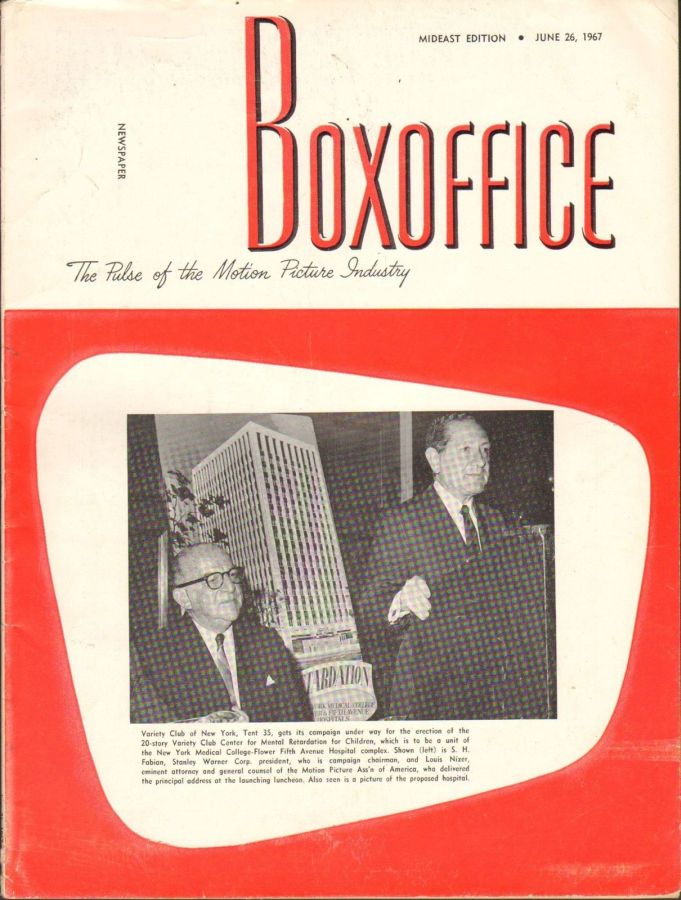 BOXOFFICE magazine side cover 26 June 1967