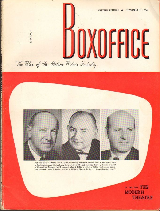 BOXOFFICE magazine side cover 11 November 1968