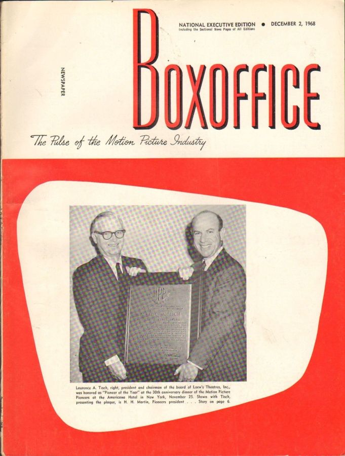 BOXOFFICE magazine side cover 2 December 1968