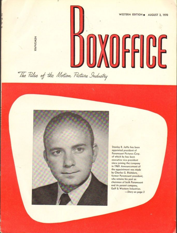 BOXOFFICE magazine side cover 3 August 1970