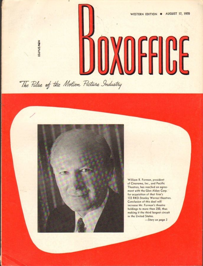 BOXOFFICE magazine side cover 17 August 1970