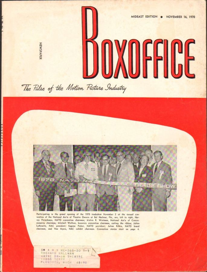 BOXOFFICE magazine side cover 16 November 1970